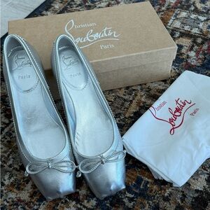 Christian Louboutin Silver Ballet Flats